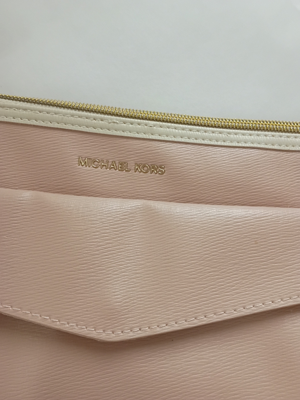Michael Kors Blush Pink and Cream Leather Wristlet - Picture 2 of 5